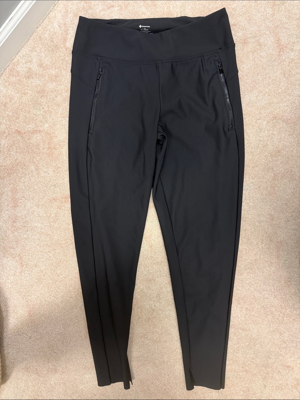 Women's Black High-Waist Zip Pocket Track Joggers
